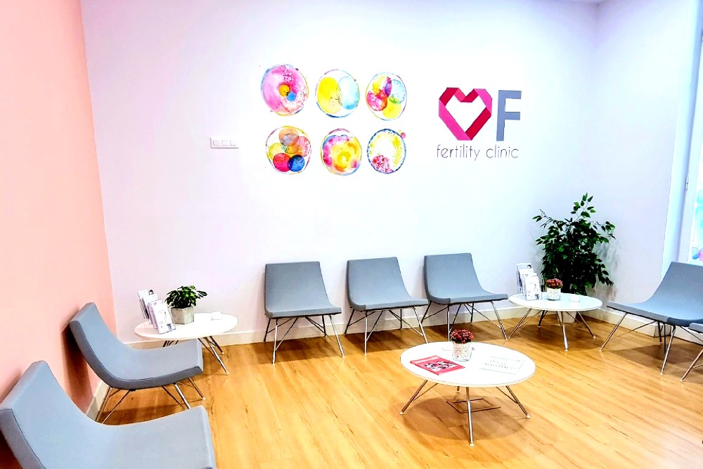 Sala d'attesa alla Love Fertility.